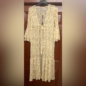 Sheer Spoon Jeans Floral Maxi Dress